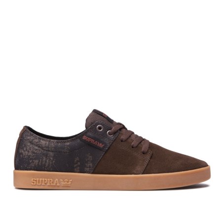 Supra Stacks II Mens Low Tops Shoes Chocolate UK 69BMN